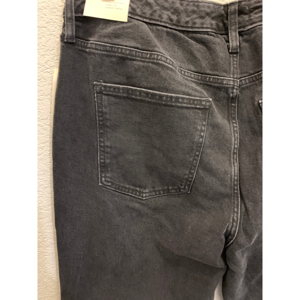 NWT High Rise Flare Jeans Women's 17 Long Black Wash Stretch Denim - Picture 5 of 8